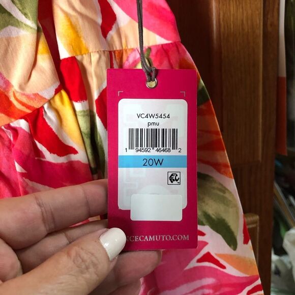 NWT Vince Camuto Square Neck Floral Fit & Flare MIDI Dress Plus Size 20W - Picture 14 of 16